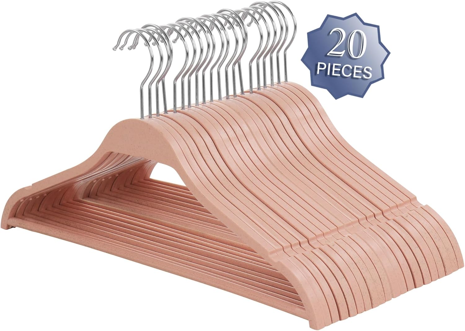 Elama Home 20 Piece Biodegradable Coat Hangers in Pink (ELH-20)