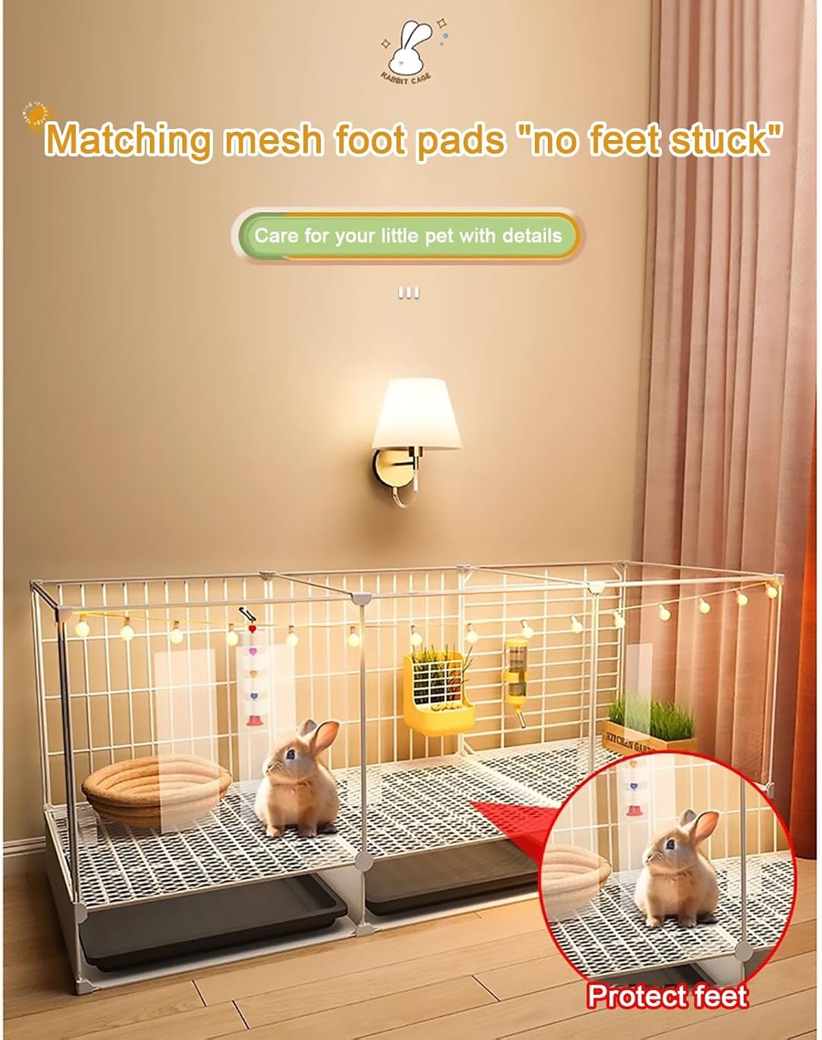 Indoor Rabbit Cages, DIY Encrypted Rabbit Hutch,Dedicated to Dwarf Rabbits for Raising Small Pets, Household Transparent Viewing (Color : Style2, Size : 72 x 35 x 52 cm)