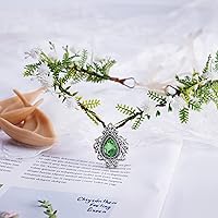 Vista 6 de MOSTORY Orejas de elfo con corona de hada del bosque, disfraces de cosplay, diadema de flores blancas y 2 pares de orejas de pixie suaves