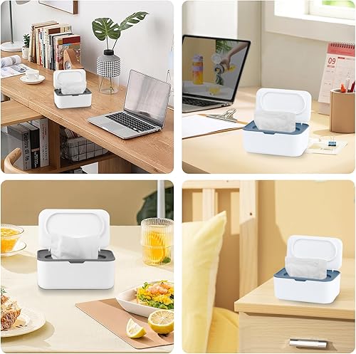 Miniatura 7 de 2 dispensadores de toallitas para bebé, soporte para toallitas para bebés y adultos, mantiene el tejido húmedo fresco, funda para toallitas fáciles