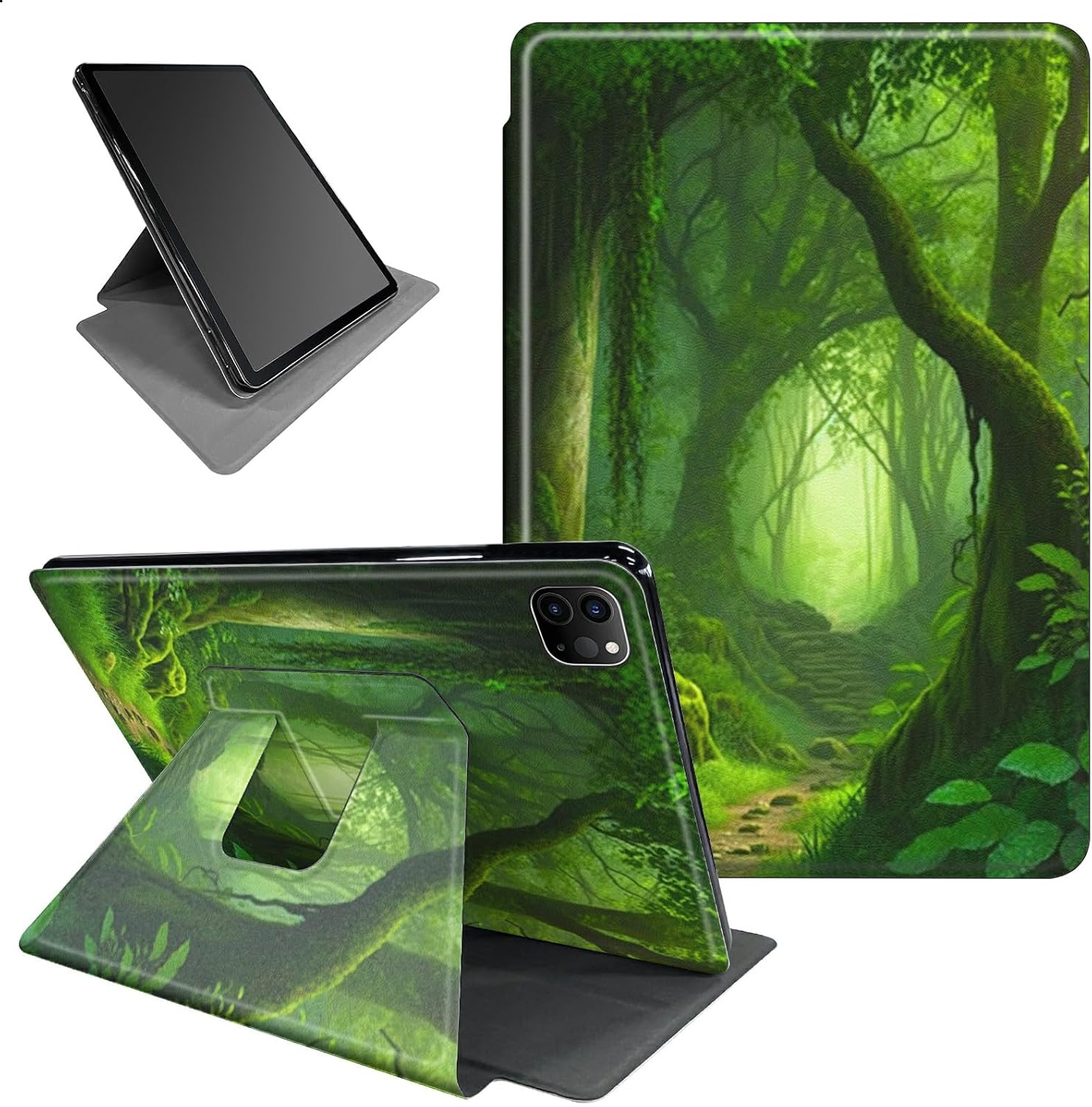for iPad Pro 13 inch Case 2024 (M4) 360 Rotating Degree Stand Smart Cover with Auto Wake/Sleep Case for iPad Pro 13 inch 7th Generation 2024 Release - Forest Green