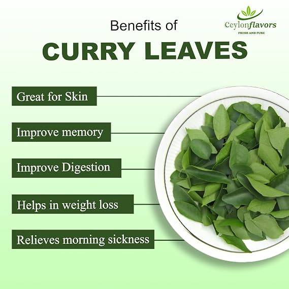 Ceylon Flavors Fresh and Pure 100% Natural Curry Leaves (0.7oz) 20g