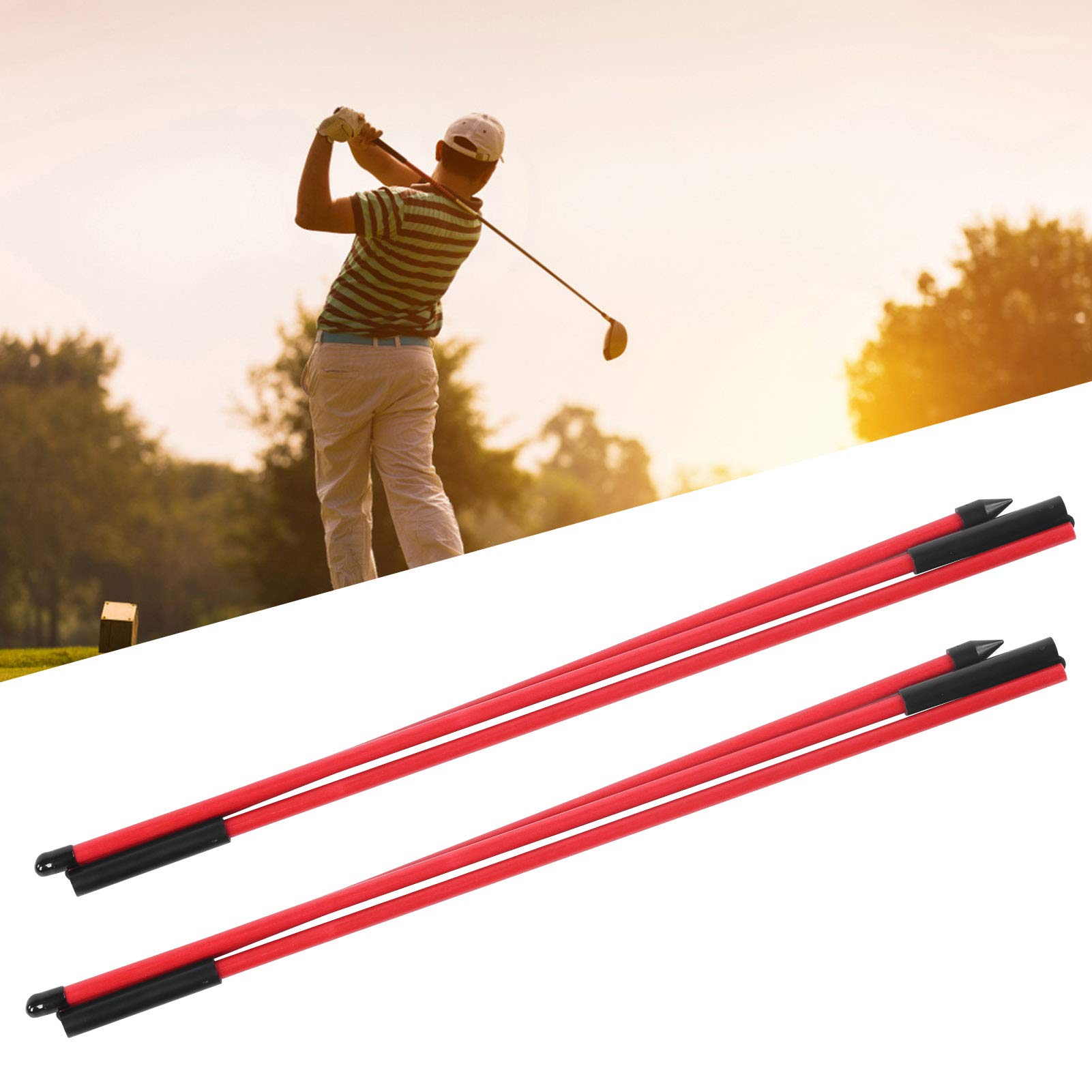 Golf Direction Indicator Stick, Golf Indicator Stick Folding Design Improve Swing Alignment for Outdoor Sports for Golf Practice for Golf Game for Golf Player(red)