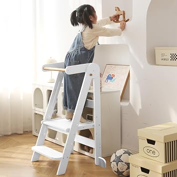 Foldable Toddler Kitchen Stool Helper Folding Step Stool for Kids