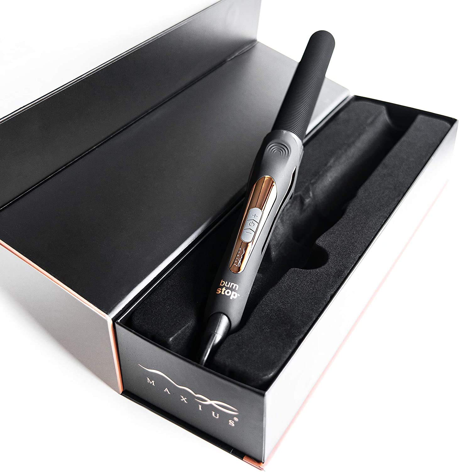 Maxius Safe Curl Curling Wand and Iron - Professional Curler for Styling Beach Waves and Perfect Curls - (1-1/8 Inch) Heat and Damage Protection for Easy Handling - for All Hair Types