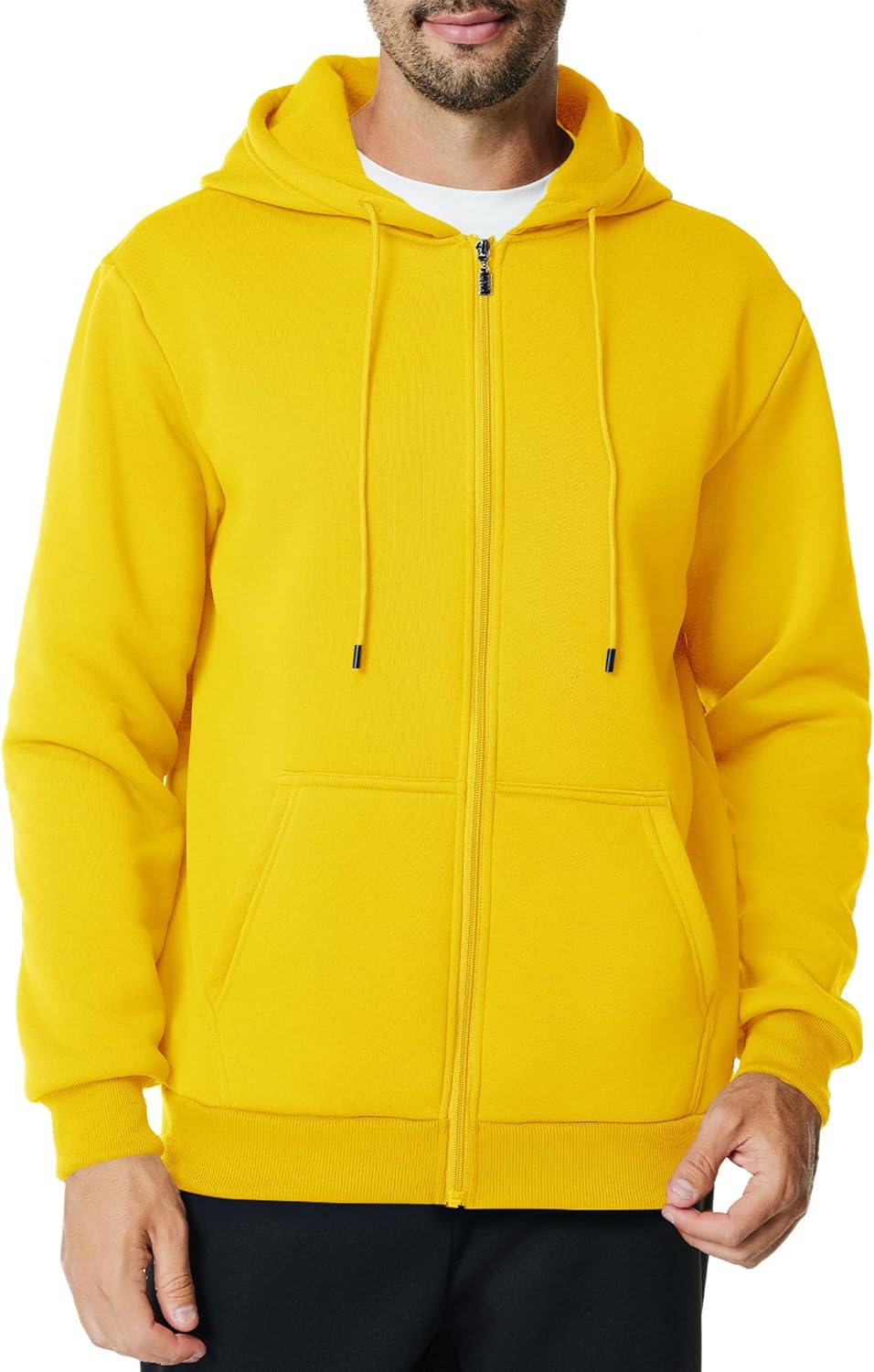 Mens Zip Up Hoodie Long Sleeve Fleece Casual Hooded Sweatshirts Athletic Full Zip Jacket with Pockets - Image 2