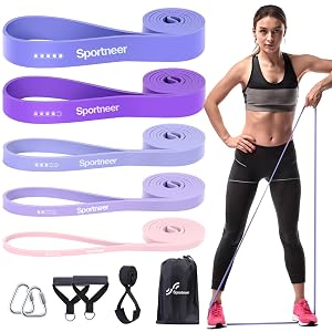 Sportneer Resistance Bands for Working Out Pull Up Bands 5-130lb 5 Levels Exercise Bands Workout Bands Set with