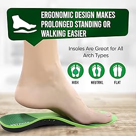 XSTANCE Insoles 2.0 for Men & Women - Plantar Fasciitis, Heel Pain, Flat Feet & Overpronation | Heavy-Duty Arch Support for Standing All Day | Built for 200+ lbs | Womens 5-6.5