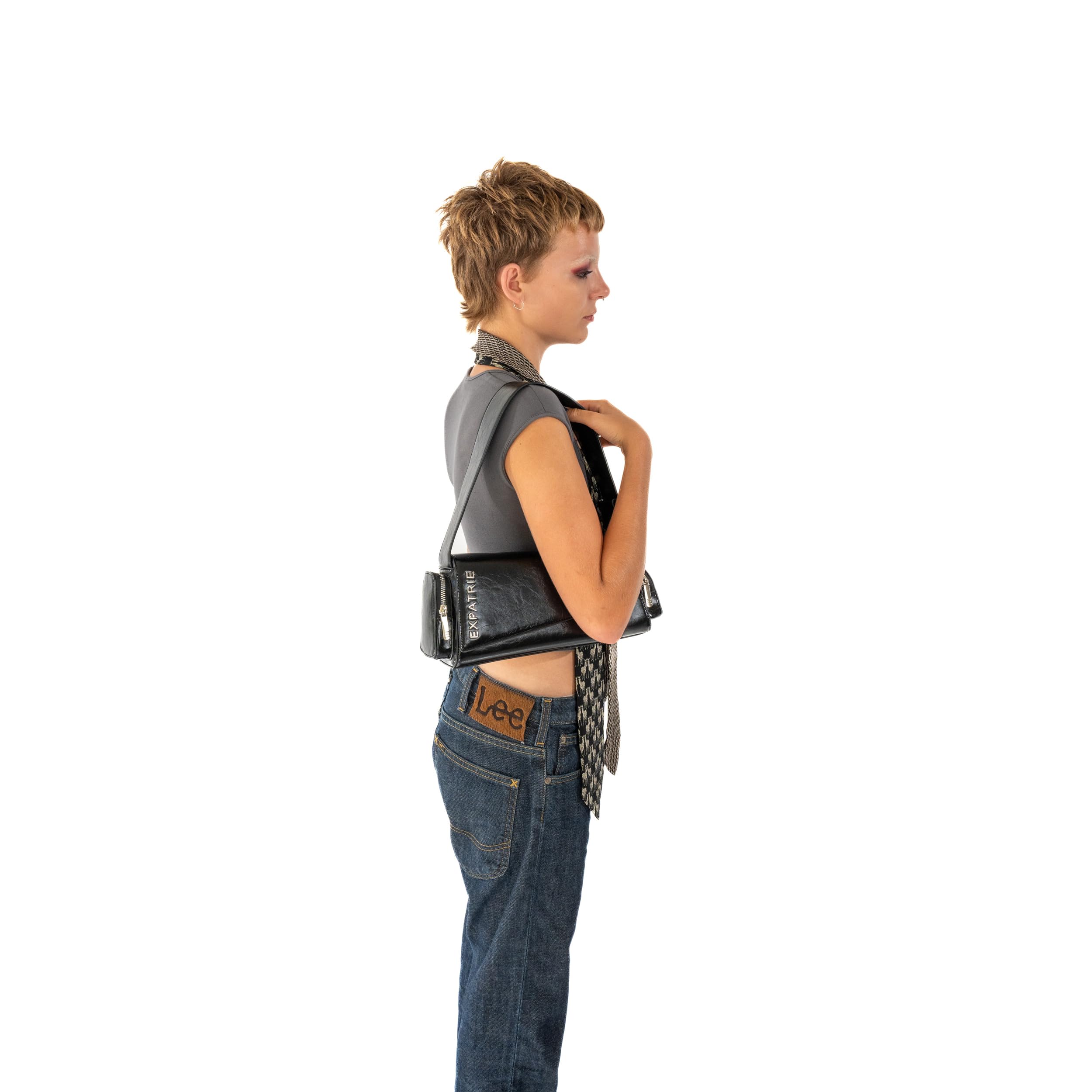 Expatrié Bolso de Hombro Mujer - Grace - Bolso Bandolera Asimétrica de Piel Sintética - Bolsa de Mano para el Día y la Noche - Y2K Bolso Vintage de Cuero Vegano - Estilo Retro