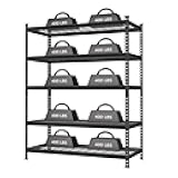 WORKPRO 5-Tier Metal Storage Shelving Unit, 48”W x 24”D x 72”H, Adjustable Storage Rack Heavy Duty Shelf, 4000 lbs Load Capacity (Total), for Garage, Kitchen, Bathroom, Warehouse, Black/Sliver
