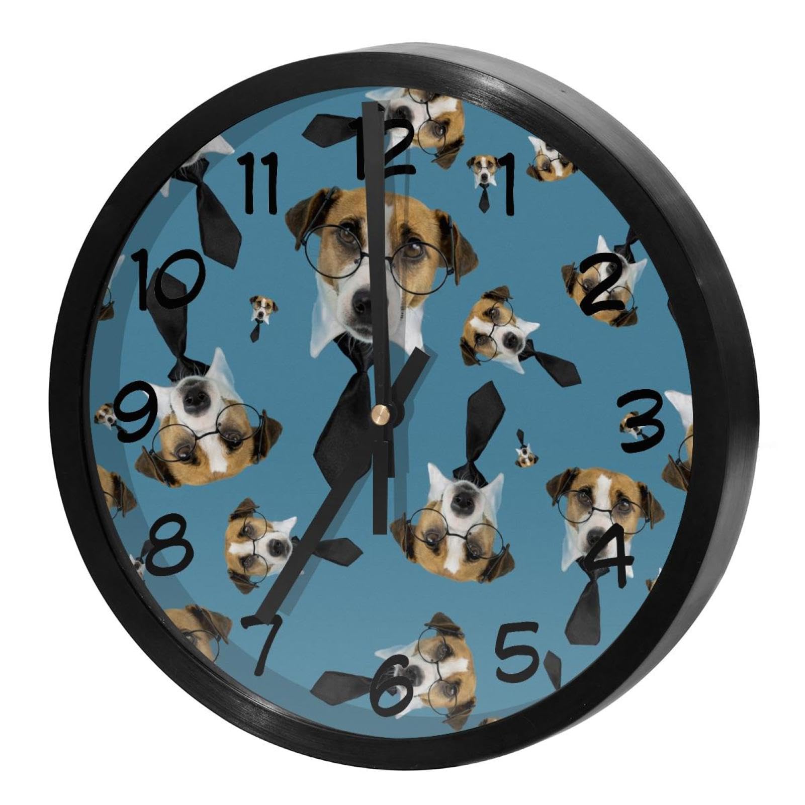 Horloge murale cadeau idéal pour passionnés de chiens modèle silencieux rond