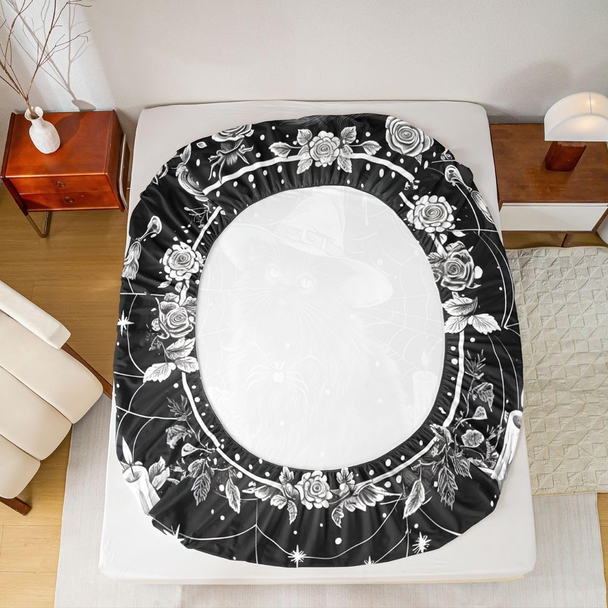Homemissing Gothique Chat Drap Housse 180x200cm