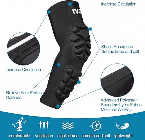 Miniatura 7 de Protector de codo acolchado de compresión para manga de brazo para baloncesto, fútbol, niños, jóvenes, adultos (1 par)