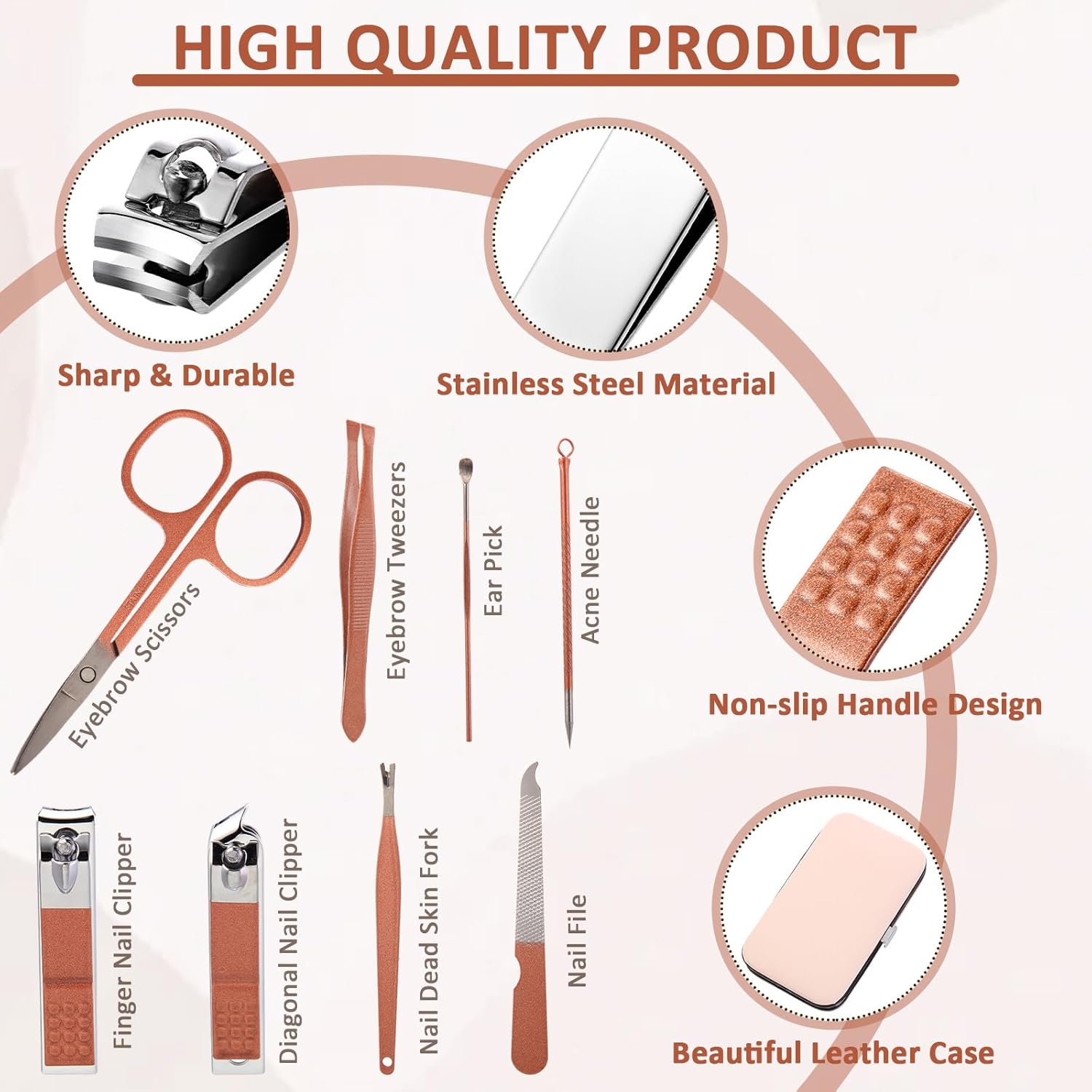 Lasnten 30 Sets Manicure Kit Nail Set Gifts Bulk Nail Clippers and Beauty Tools Portable Set Stainless Steel Manicure Beauty Pedicure Tool Kit for Women's Day