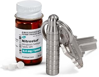 Extra-Small Nitro Keychain Pill Holder, Titanium Pill Keychain Container, Waterproof Pill Case, Compact with Customizable Chambers, Stores 7 Nitro Pills