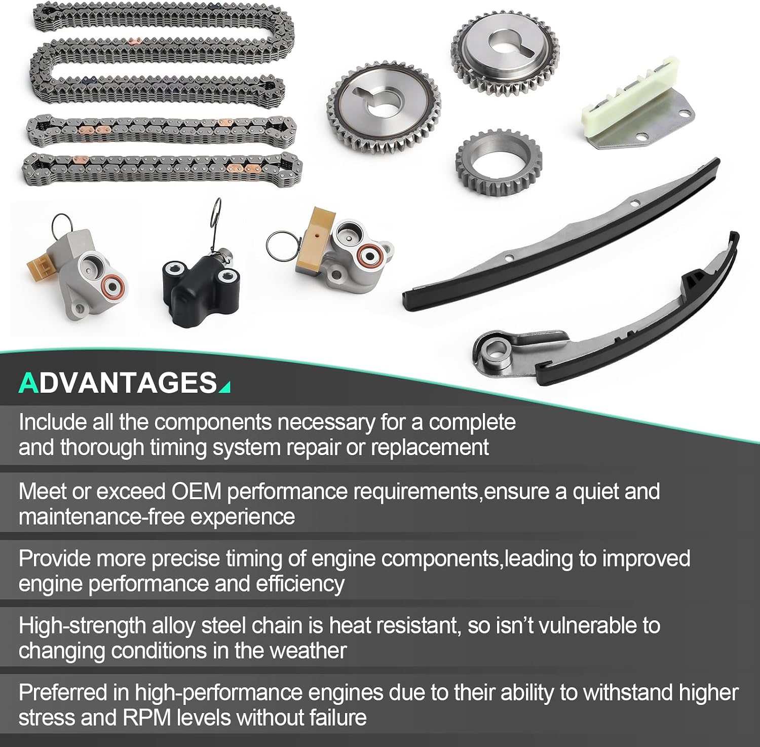 Timing Chain Kit For 2005-2015 For Nissan For Frontier,2012-2015 For Nissan NV1500/NV2500/NV3500,2005-2012 For Nissan For Pathfinder,2005-2015 For Nissan For Xterra,2009-2012 For Suzuki For Equator