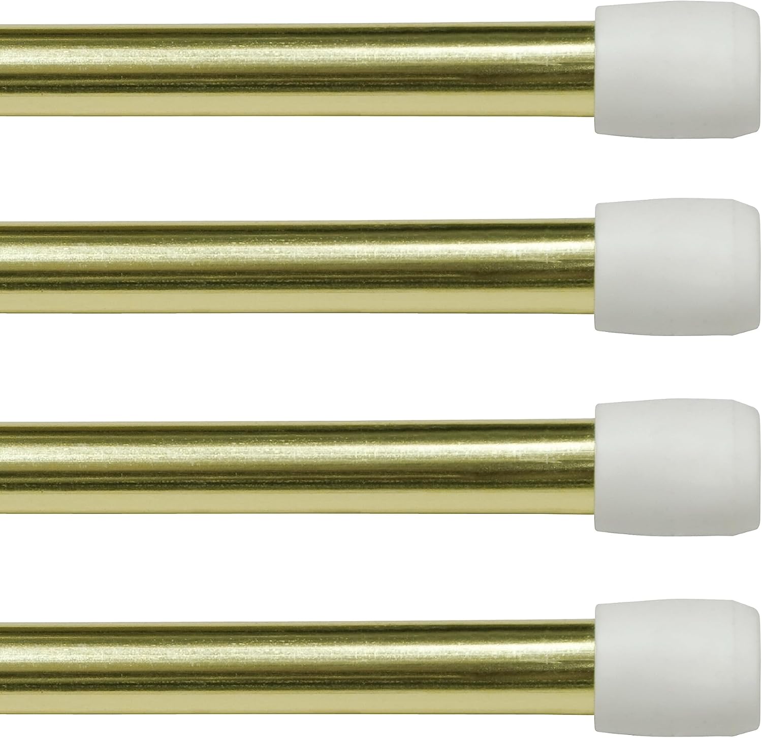 Kenney Fast Fit No Tools 7/16" Spring Tension Rod, 4Pack 2848" Brass Home