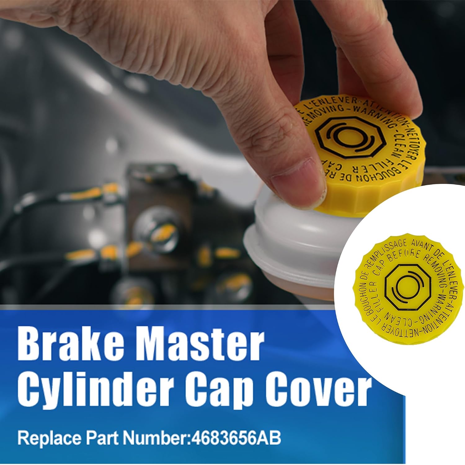 Brake Master Cylinder Fluid Bottle reservoir Cap Fit for Ram 1500 2500 3500 for Jeep Wrangler Grand Cherokee Compass Liberty for Dodge Journey Dakota Charger for Chrysler 200 300 Sebring