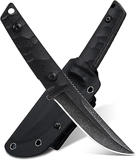 Fixed Blade Knife with Kydex Sheath, Full Tang Survival Hunting Knife 3.93in Blade Green G10 Handle for Outdoor Bushcraft Fishing Hiking Gifts for Men - KNOVATET