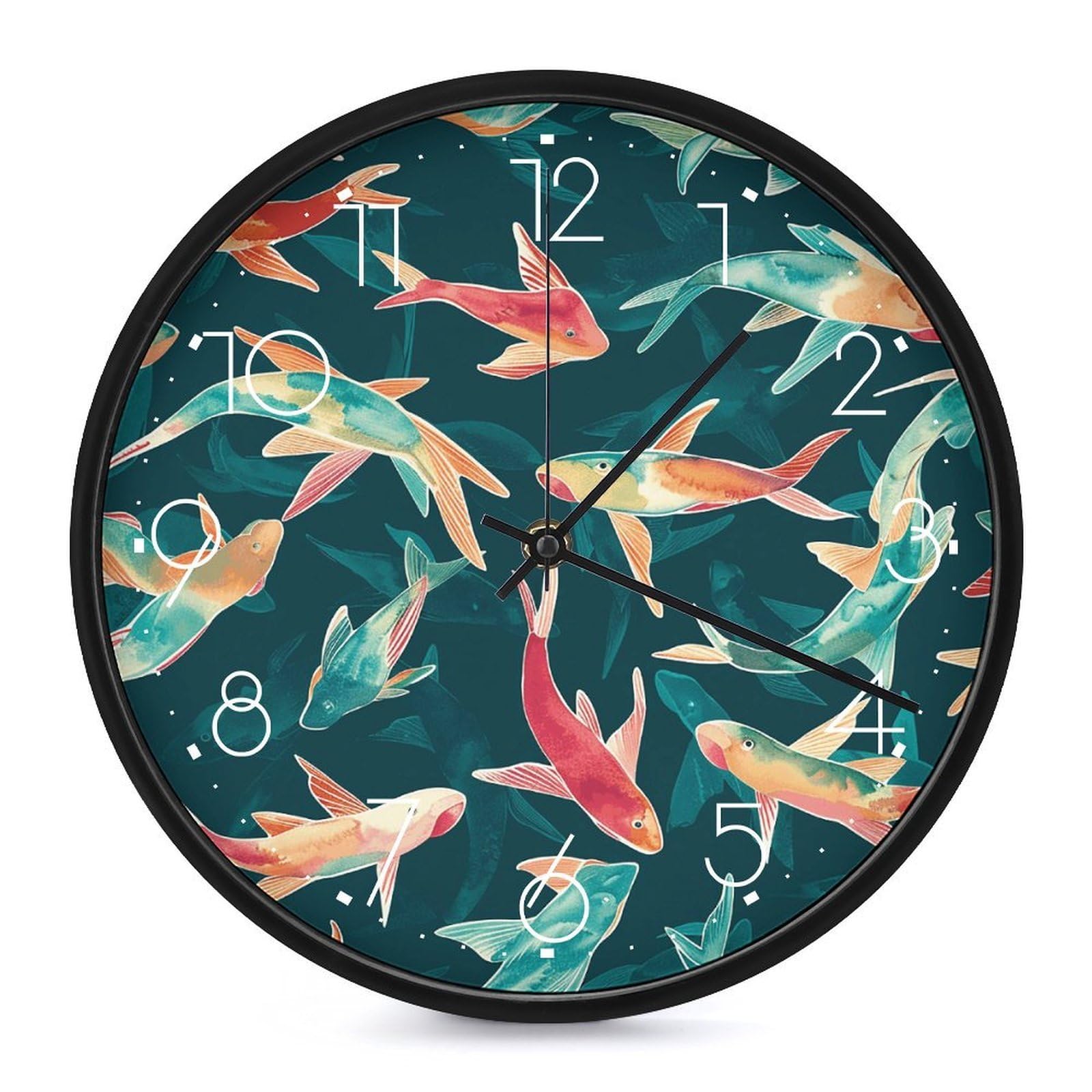 Horloge murale pour salon moderne à motif poisson pour embellir votre intérieur