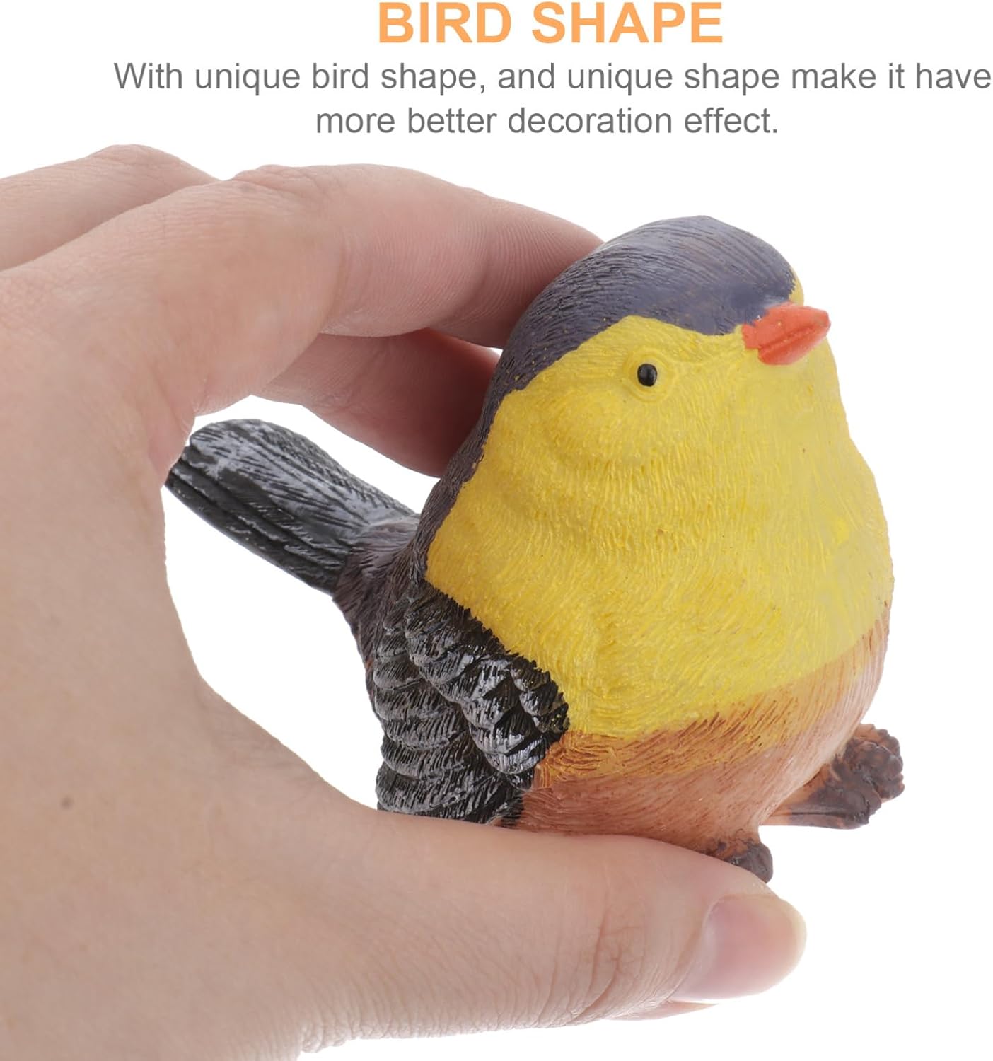 4pcs Resin Bird Ornaments Cute Bird Shaped Decorations for Home Office and Mini Gardens and Non-Fading Sculptures for Indoor and Outdoor Use