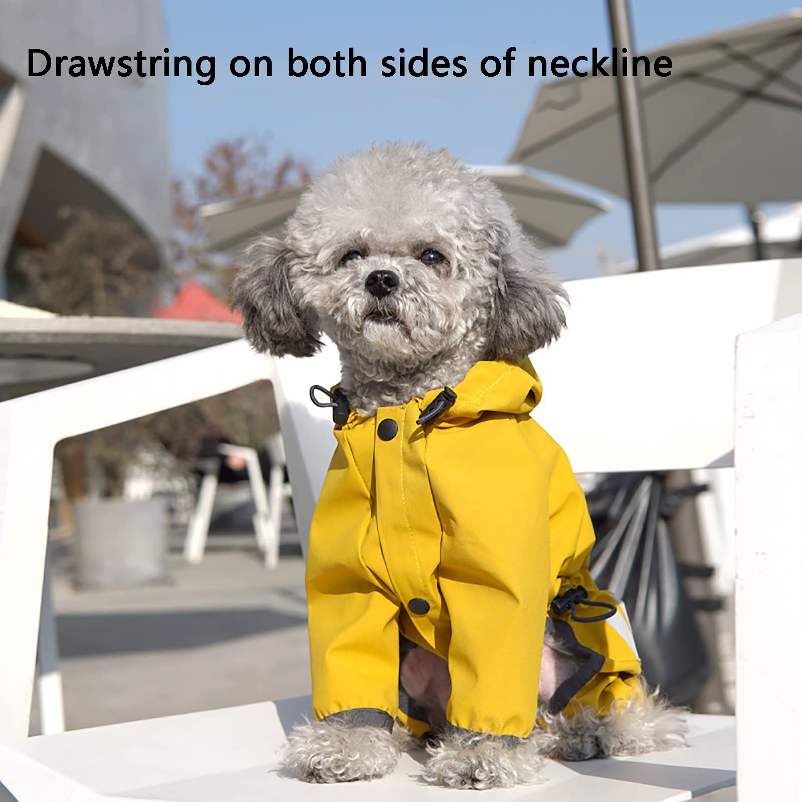 Generic Impermeabile per Cani con Cappuccio e Catarifrangenti Cappotto Impermeabile per Cani Giacca Impermeabile per Animali Domestici Ultraleggero e Impermeabile