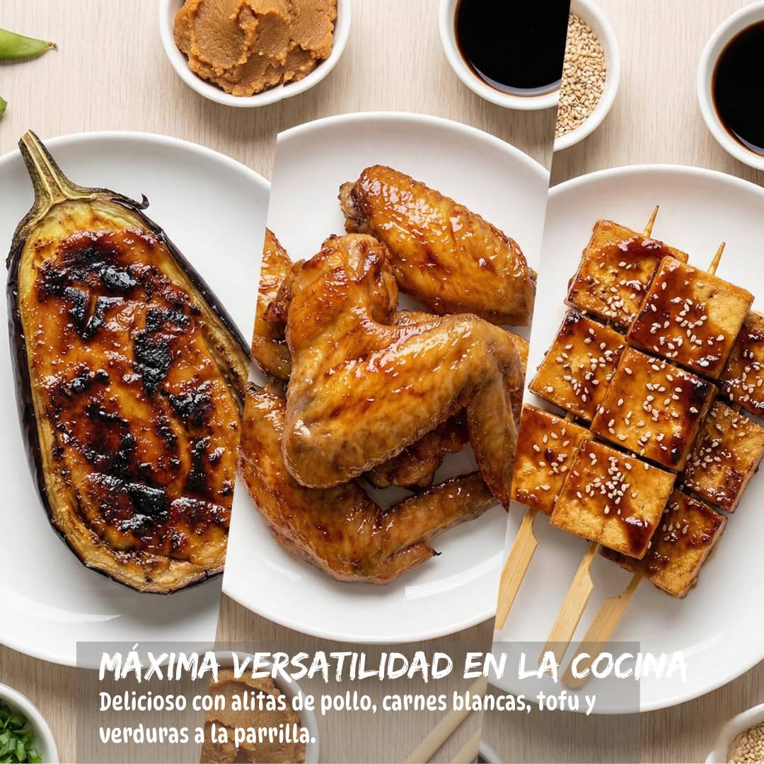 Umami Glaseado de Miso Japonés 250ml - Salsa Dulce y Salada para Salmón, Berenjenas y Carne - Ideal para Nasu Dengaku - Sin Conservantes - Sabor Umami Auténtico