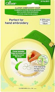 Clover 4-3/4 Inch Embroidery Hoop for Punchneedle, Hand Stitching & Traditional Embroidery - Firm Grip, No Tangle