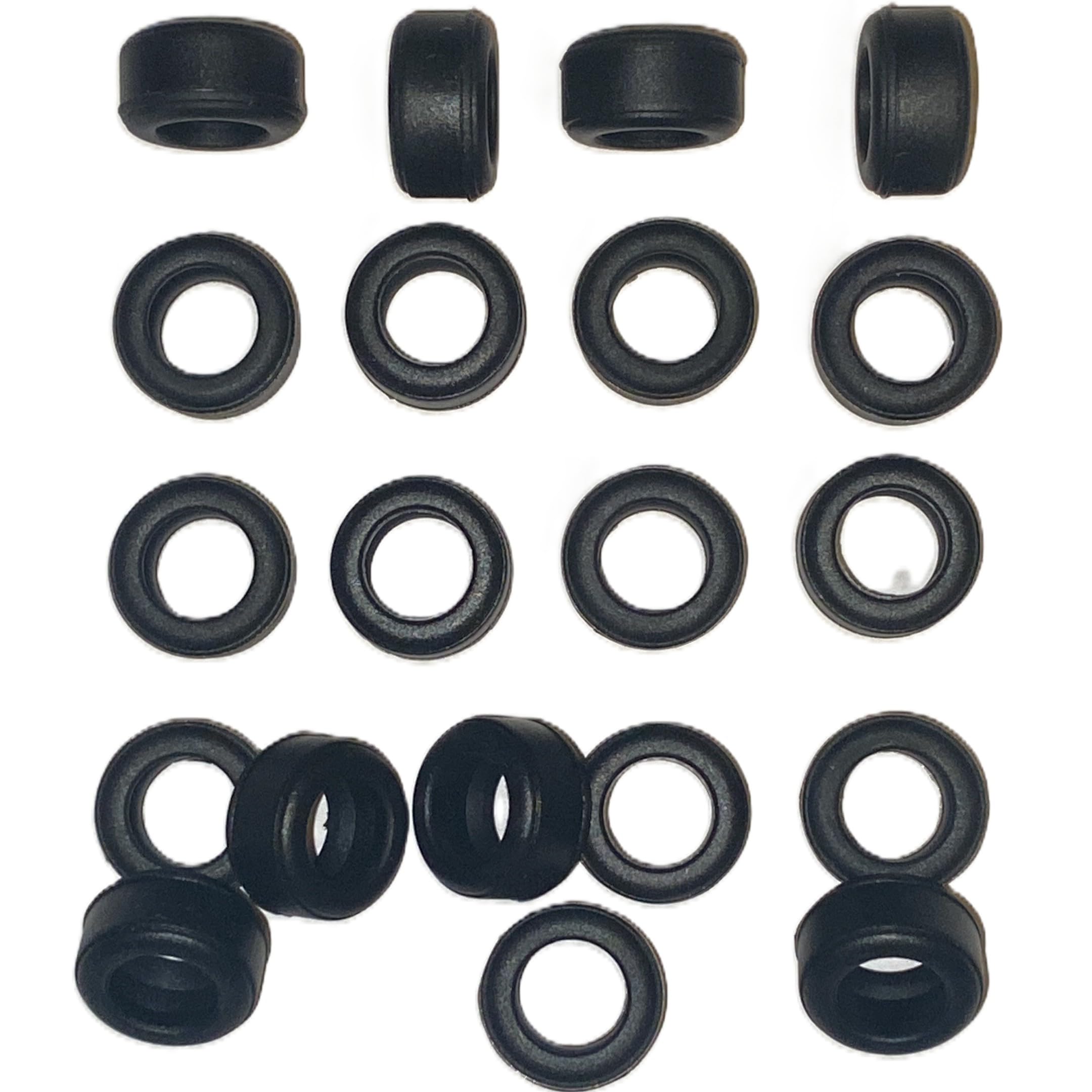 SSC 20 Tyres for Slot Cars, 9mm Wide Super Grip Small Slick Tyres, Replacement Spare Tyres Accessory, Compatible for Scalextric Metro, Mini, Escort, Datsun 260z, Maestro, Old F1 Fronts