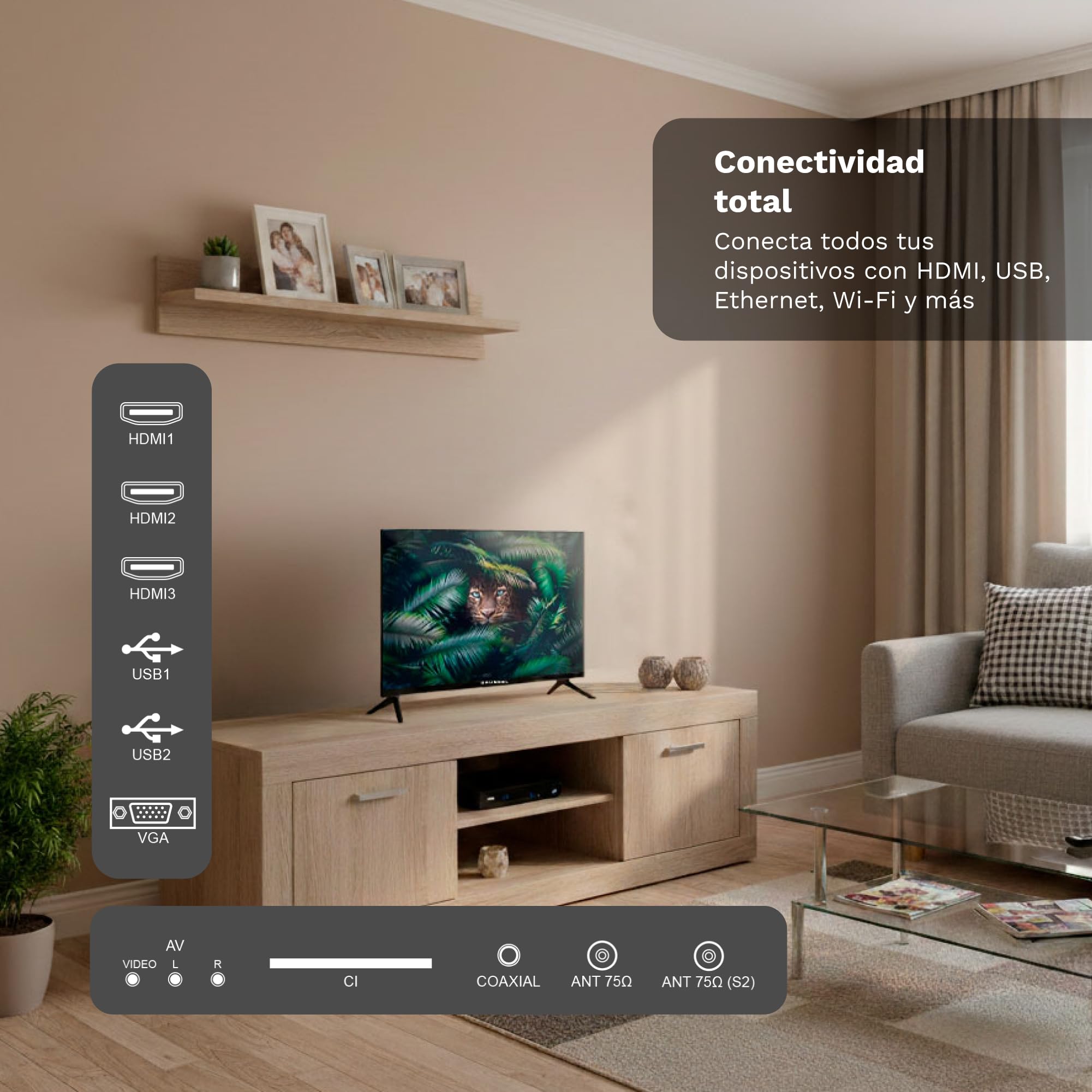 Grunkel LED-246WB12V Smart TV LED 24” HD | Sistema webOS | 12V Autocaravana y Barco | TDT2 + Satélite HD | WiFi | USB Grabador | 3 HDMI | Sonido 6W [Clase de eficiencia energética E]