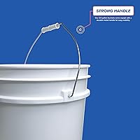 Vista 4 de ePackageSupply, Cubo de plástico de 3.5 galones solo (tapa no incluida), resistente para almacenamiento de alimentos, sin BPA, cubo multiusos de 90