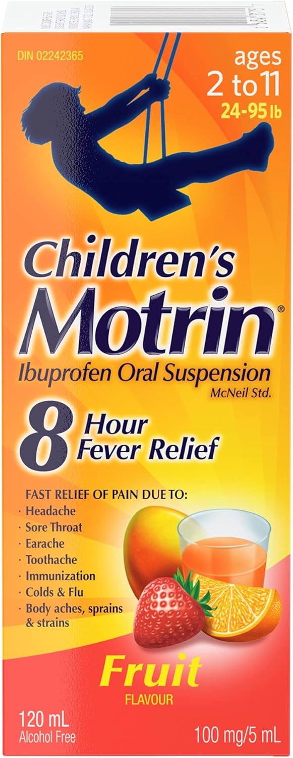 Motrin Children's Liquid Pain Relief, Reduces Fever for up to 8 hours