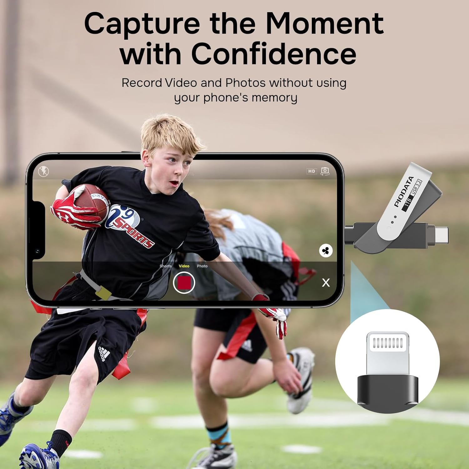 iXflash iPhone Flash Drive: 1TB Apple MFi Certified, Lightning & USB C 3.1 Memory Stick Metal 2-in-1 for Android Phone, iPad & Computer - Photo, Video & Backup Photo Stick with Free APP