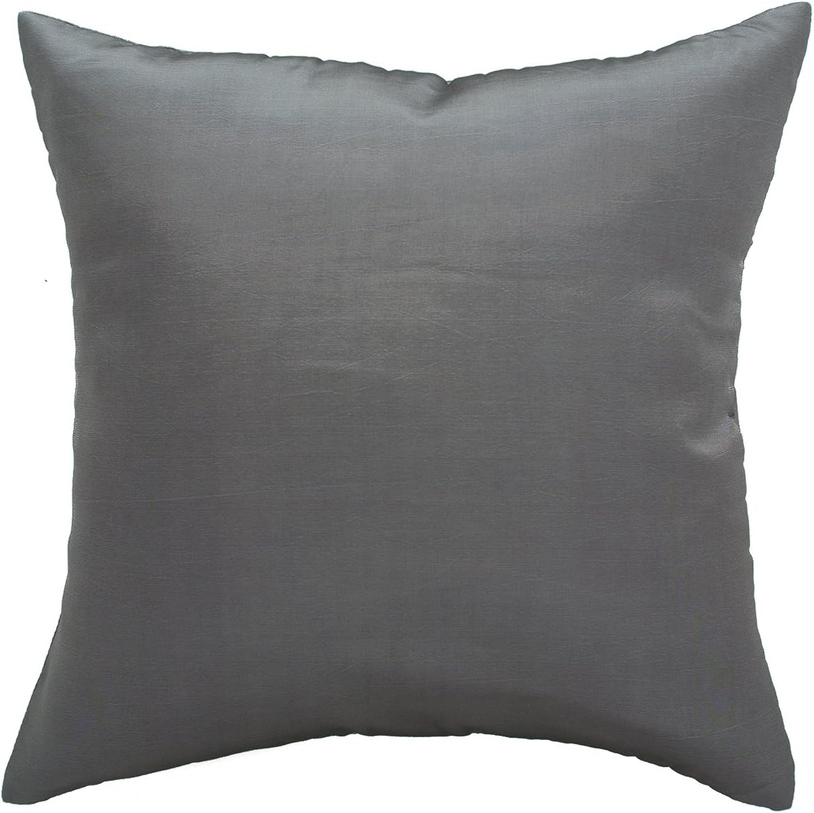16x16 Inch (40x40 cm) Solid Decorative Throw Pillow Covers Case Cushion Cover for Sofa Couch Chair Bed Back Zipper Insert Not Included Grey RU002