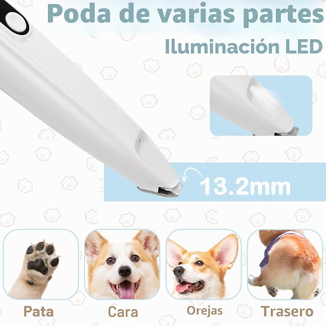 Foto 2 de 7 de Cortapelos para Mascotas con Luz LED, Cortadora Silenciosa