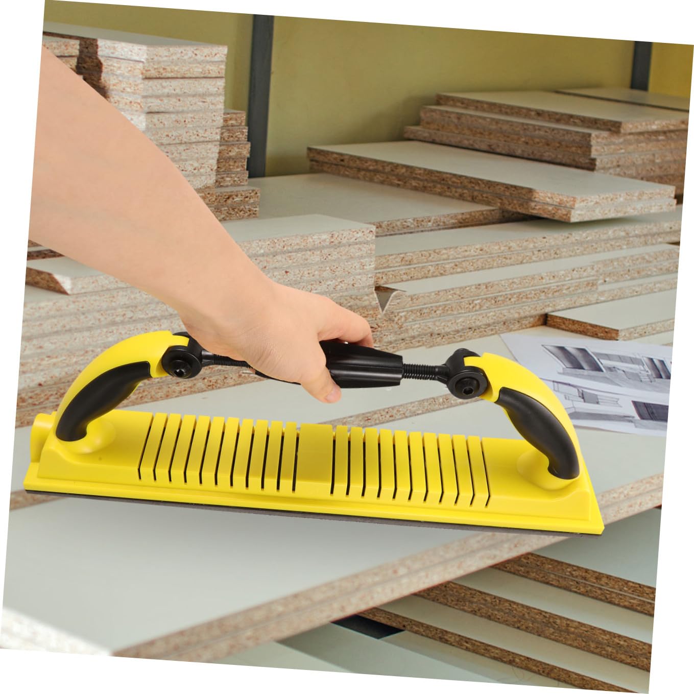 2 Piezas Herramienta Manual Lijadora Drywall Flexible Soporte Lijas Abs EVA Nylon para Limpieza Extracción Polvo