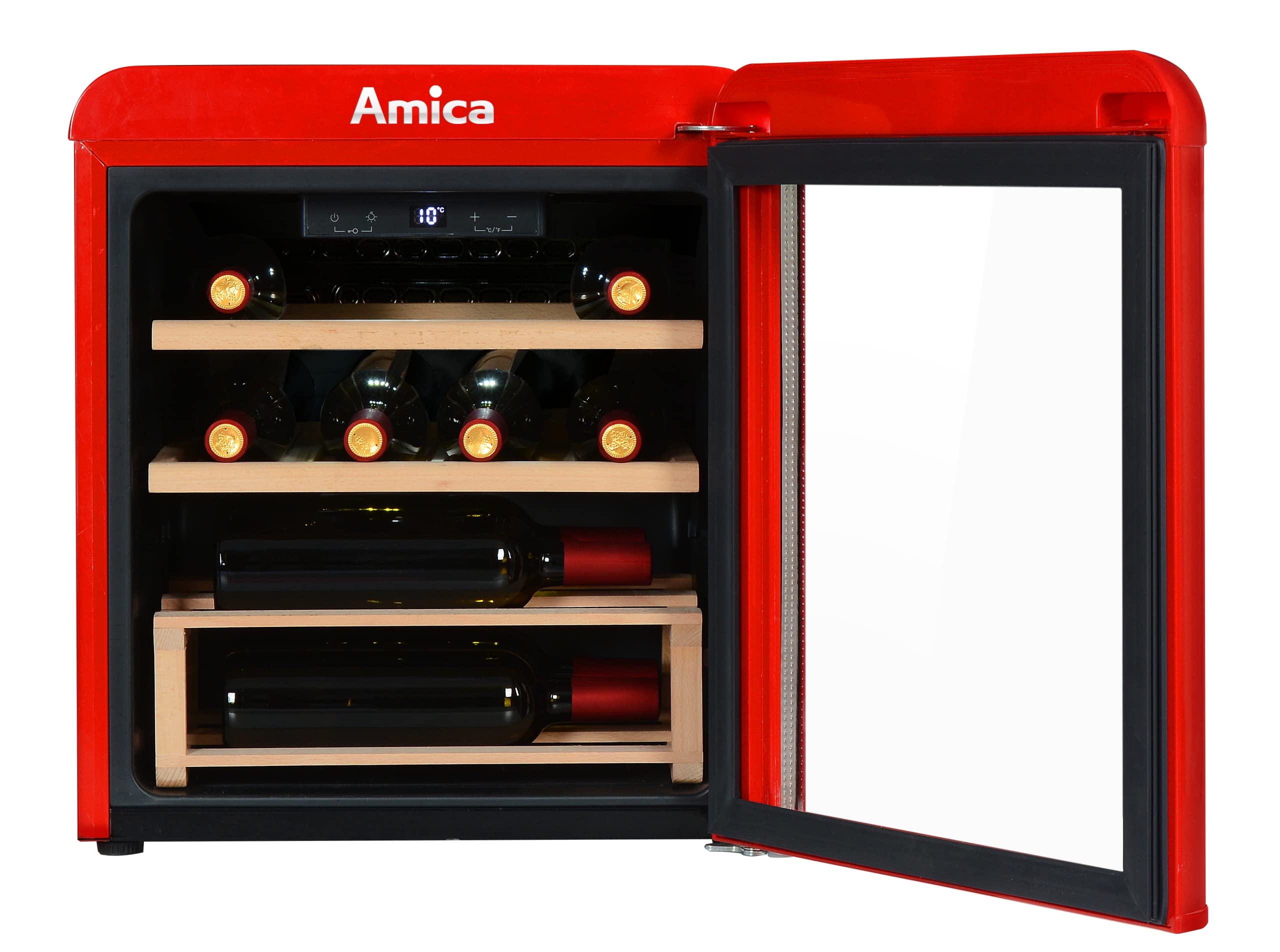 Amica WKR 341 910 R Retro Weinkühlschrank 10 Flaschen 53,5 x 48cm Kompressor