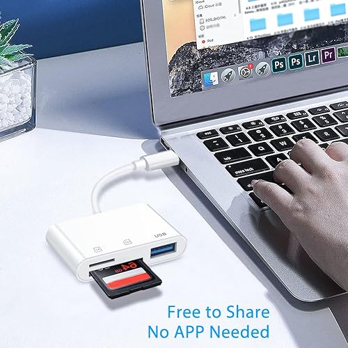 Miniatura 4 de Lector de tarjetas de memoria USB C a Micro SD TF, Seminer 3 en 1, adaptador de lector de tarjetas de cámara USB compatible con Pad Pro, XPS,