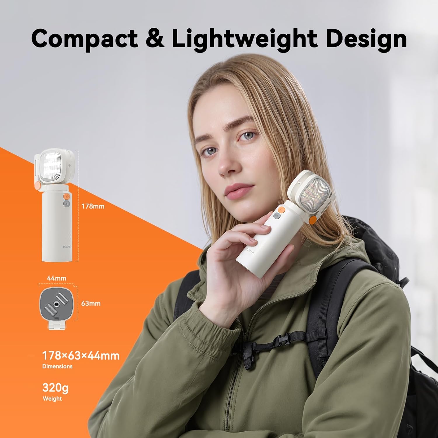 4-in-1 Camping Light, Work Light, Video Flashlight 2000LM Rechargeable 120H Runtime, 10000mAh Power Bank, 2700K-6500K CCT Adjustable Magnetic Tripod, IP54 Waterproof Outdoor Emergency Lantern