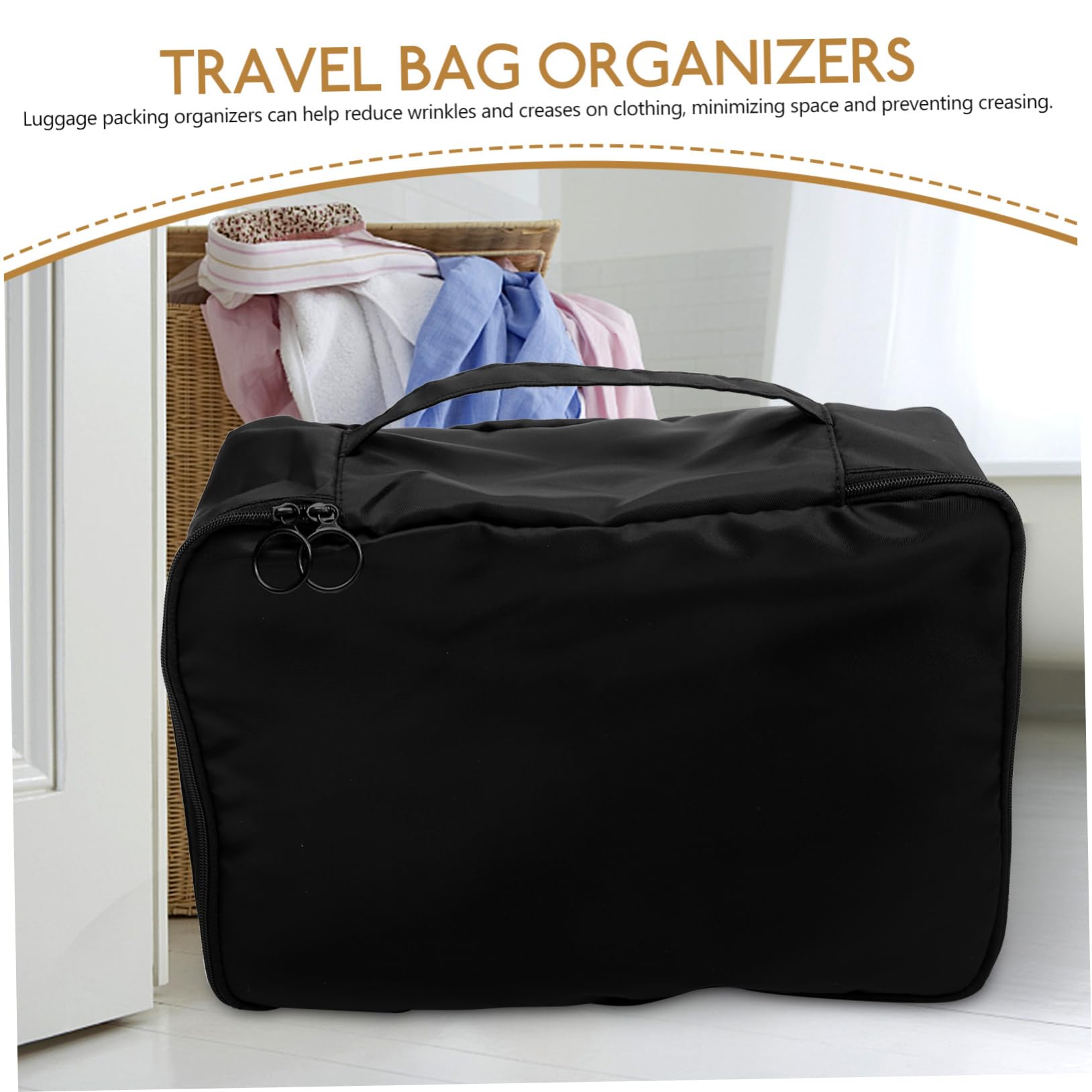 Organizer da Viaggio Previene Pieghe Set 8 Pezzi in Poliestere Nero Cubi Organizzatori per Valigia Pratico per Casa e Viaggi
