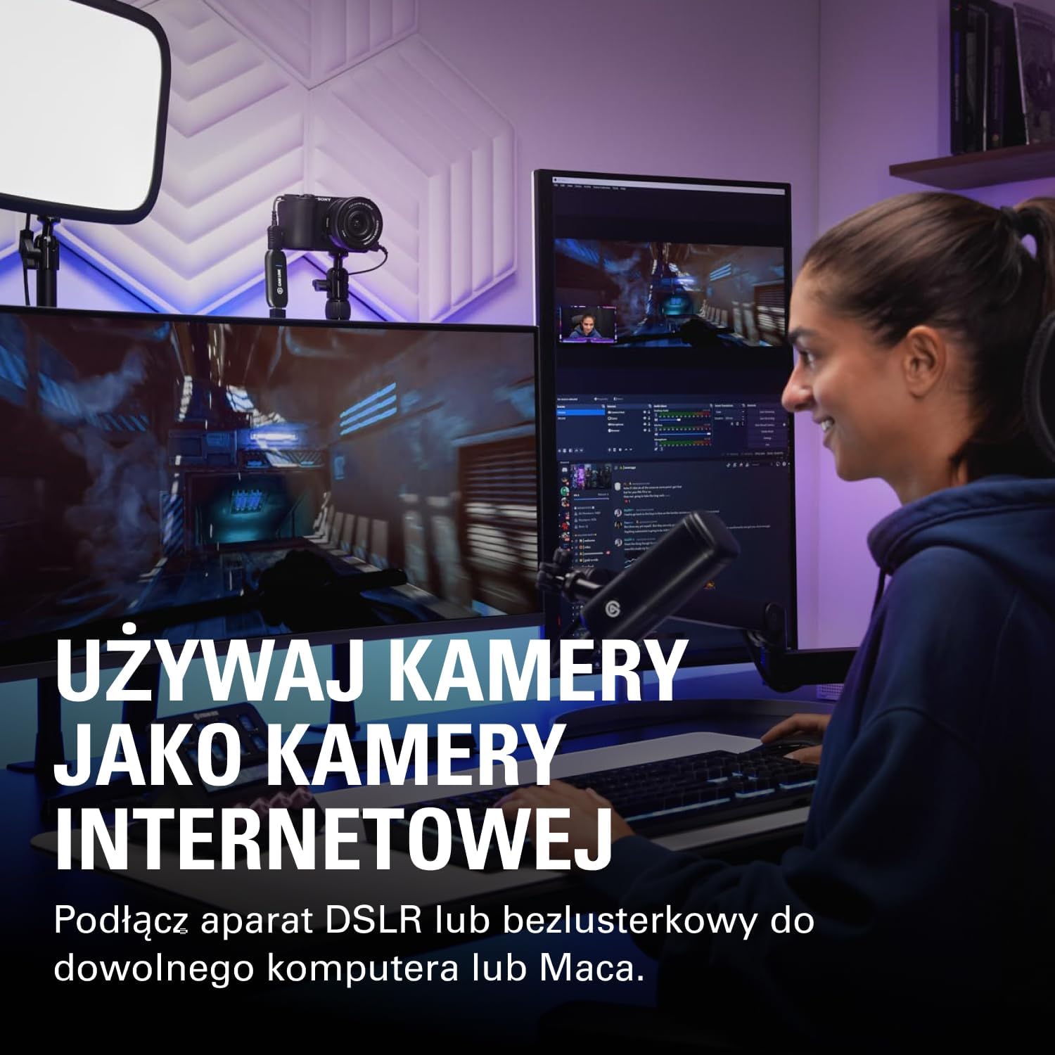 Elgato Cam Link 4K karta do przechwytywania z kamery Transmisja i nagrywanie z DSLR 1080p60 4K30 4K60 wideokonferencje OBS Zoom Teams PC Mac