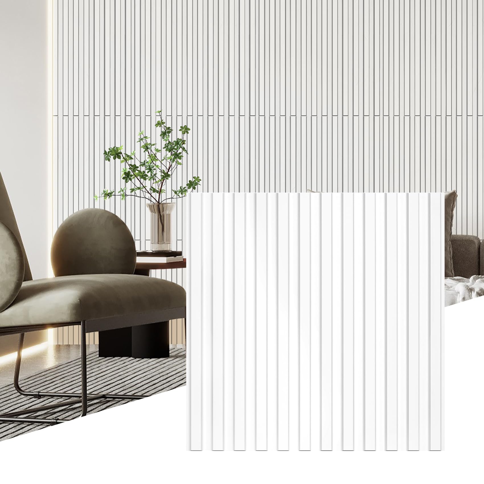 Snapklik.com : STICKGOO Slat 3D Wall Panel For Interior Wall Decor PVC ...
