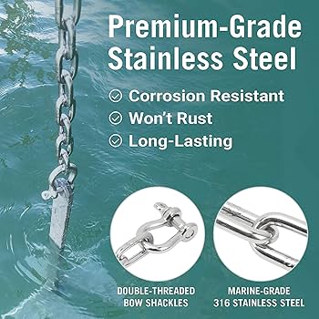 Amazon.co.jp: XTevu 海洋船舶アンカーチェーン - 6.6フィート