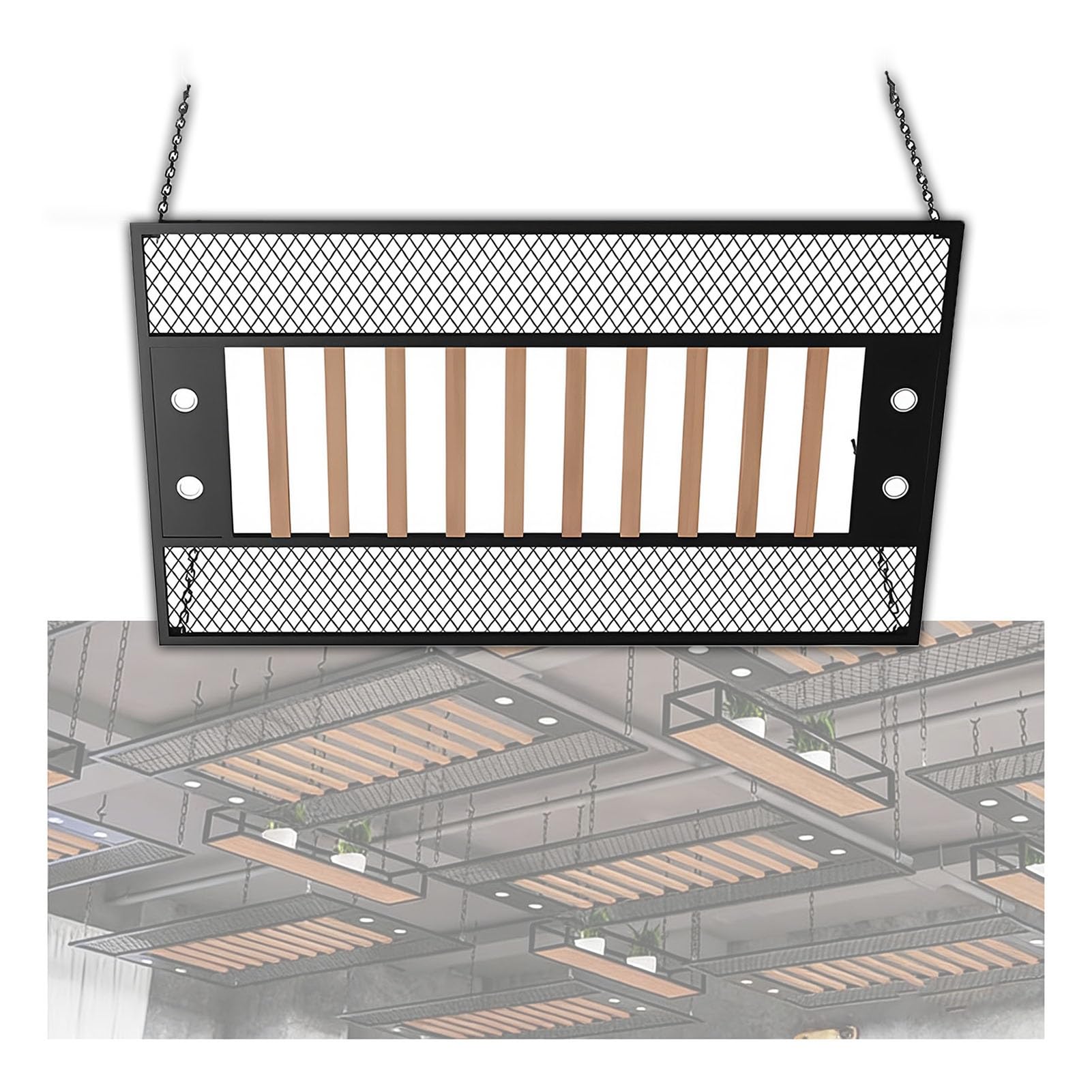 Piastrelle in metallo per soffitto, pannelli decorativi per ufficio e ristorante, supporto per griglia commerciale (1 pezzo, 180 x 100 cm)