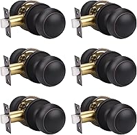 Vista 46 de KNOBWELL 8 Pack Black Door Knob for Hallway and Closet, Keyless Interior Passage Function, Round Non-Locking, Matte Black Handle