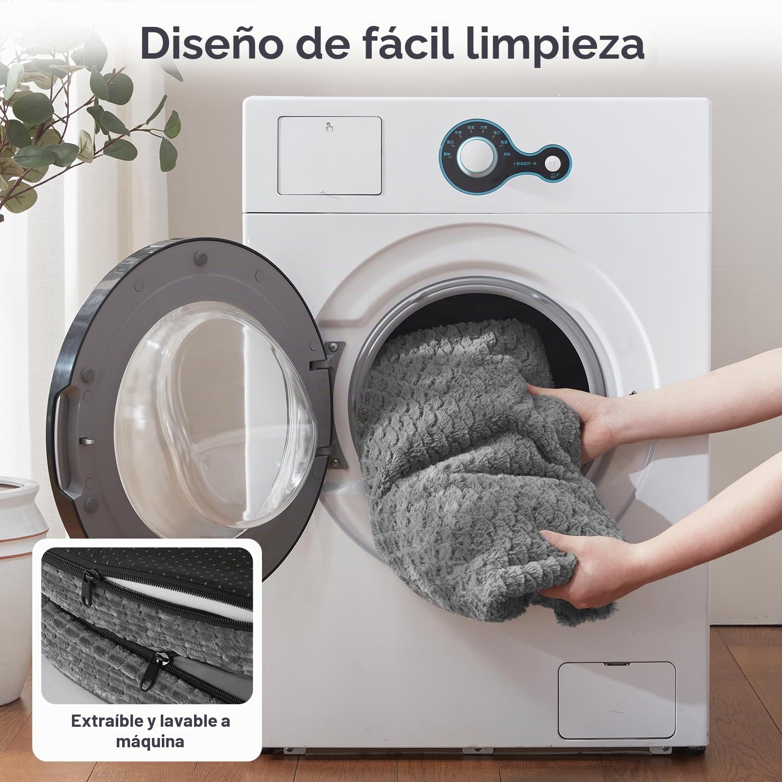 Pawk Cama Perro Medianos Sofá Perro Ortopedica Desmontable y Lavable, Colchon Perro con Forro Impermeable y Espuma Viscoelastica,89x63x18cm, Gris