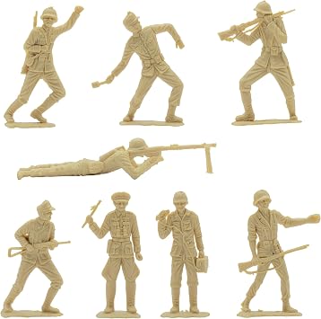 BMC Classic MPC German Plastic Army Men - Tan 36pc WW2 Soldier Figures - US Made
