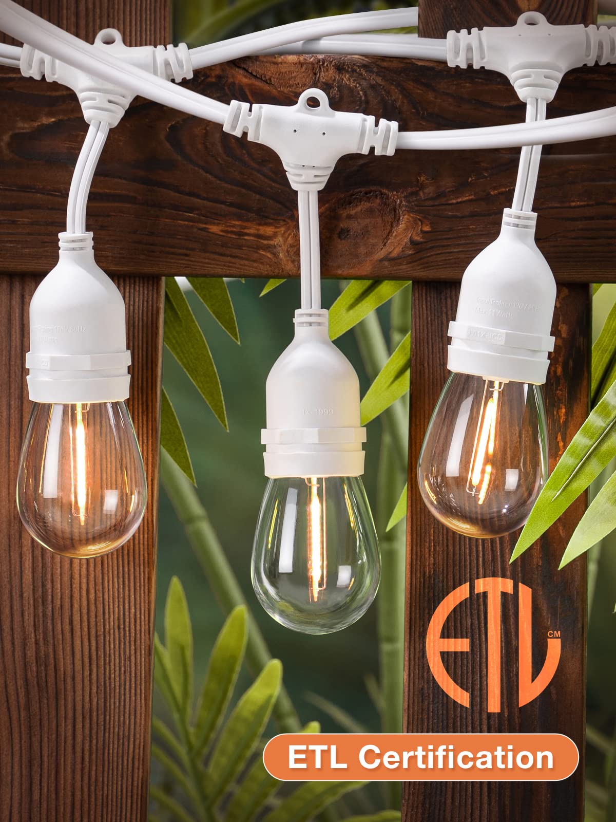 addlon LED Outdoor String Lights 48FT with Dimmable Edison Vintage