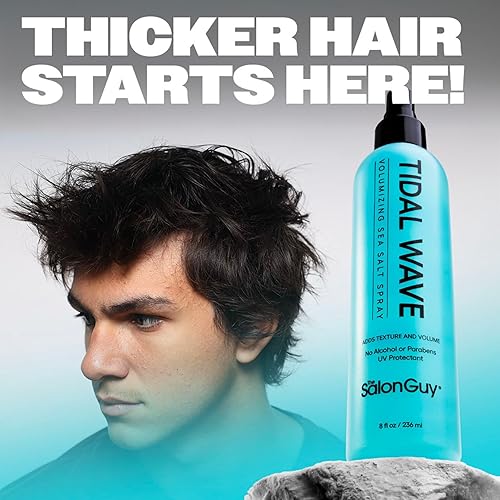 Vista 2 de THESALONGUY Tidal Wave - Spray de sal marina para el cabello, preestilizador voluminizador y texturizante para hombres y mujeres, desarrollado por