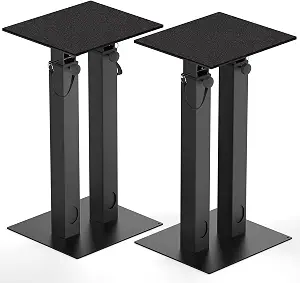 Universal Speaker Stand Pair, Height Adjustable from 16.7" to 29.3"